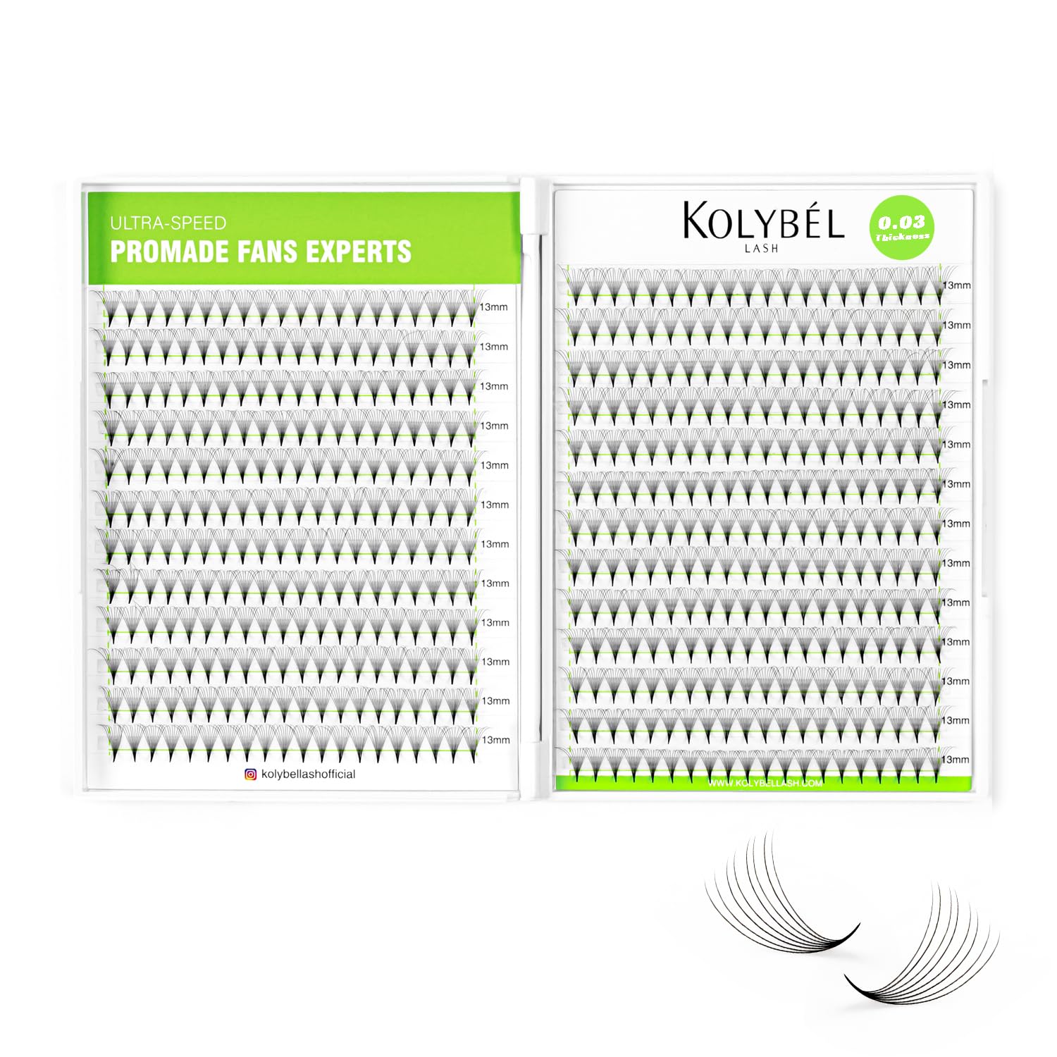 500 Premade Fans Eyelash Extensions 10D 8-15mm Mixed Length Promade Lash Fans C/D Curl Premade Fans Pointed Thin Base Handmade Volume Premade Lash