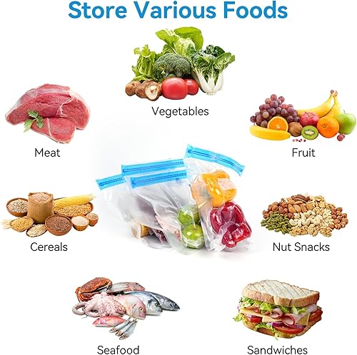Miniatura 6 de O2frepak Paquete de 15 bolsas reutilizables Sous Vide, bolsas de sellado al vacío sin BPA de 3 tamaños con bomba y 2 clips de sellado para cocinar