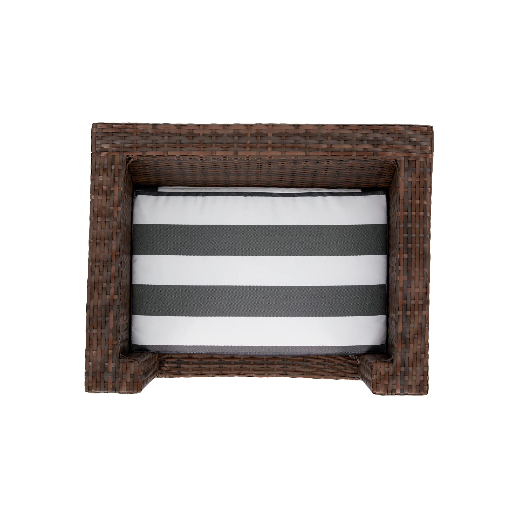 Teamson Pets Clotho Cama para Mascotas De Ratán para Interiores Y Exteriores, Sofá para Gatos o Perros Pequeños con Cojín Lavable Extraíble Marrón ST-N10005-UK | Tumbona elevada, cojín extraíble lavable, marrón, ST-N10005-UK