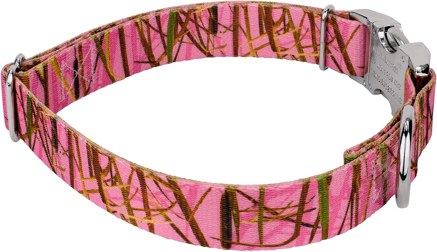 Country Brook Design - Pink Waterfowl Camo Premium Dog Collar & Leash - Military and Camo Collection Featuring Rugged Designs (1 Inch, Medium)