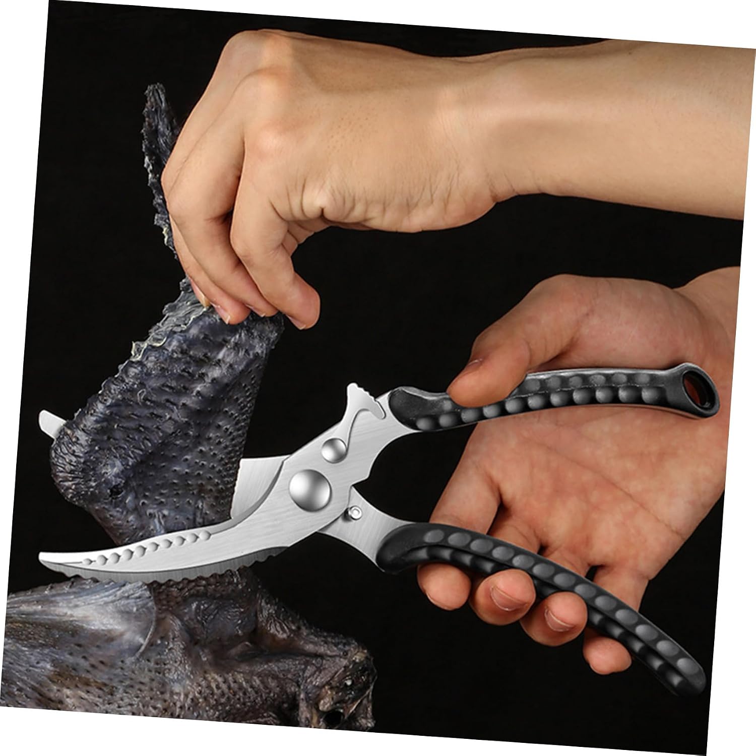 Heavy Duty Stainless Steel Kitchen Shears for Bone and Chicken Meat Fish Scale Handle, Multipurpose Poultry Scissors for Cooking and Bbq Use
