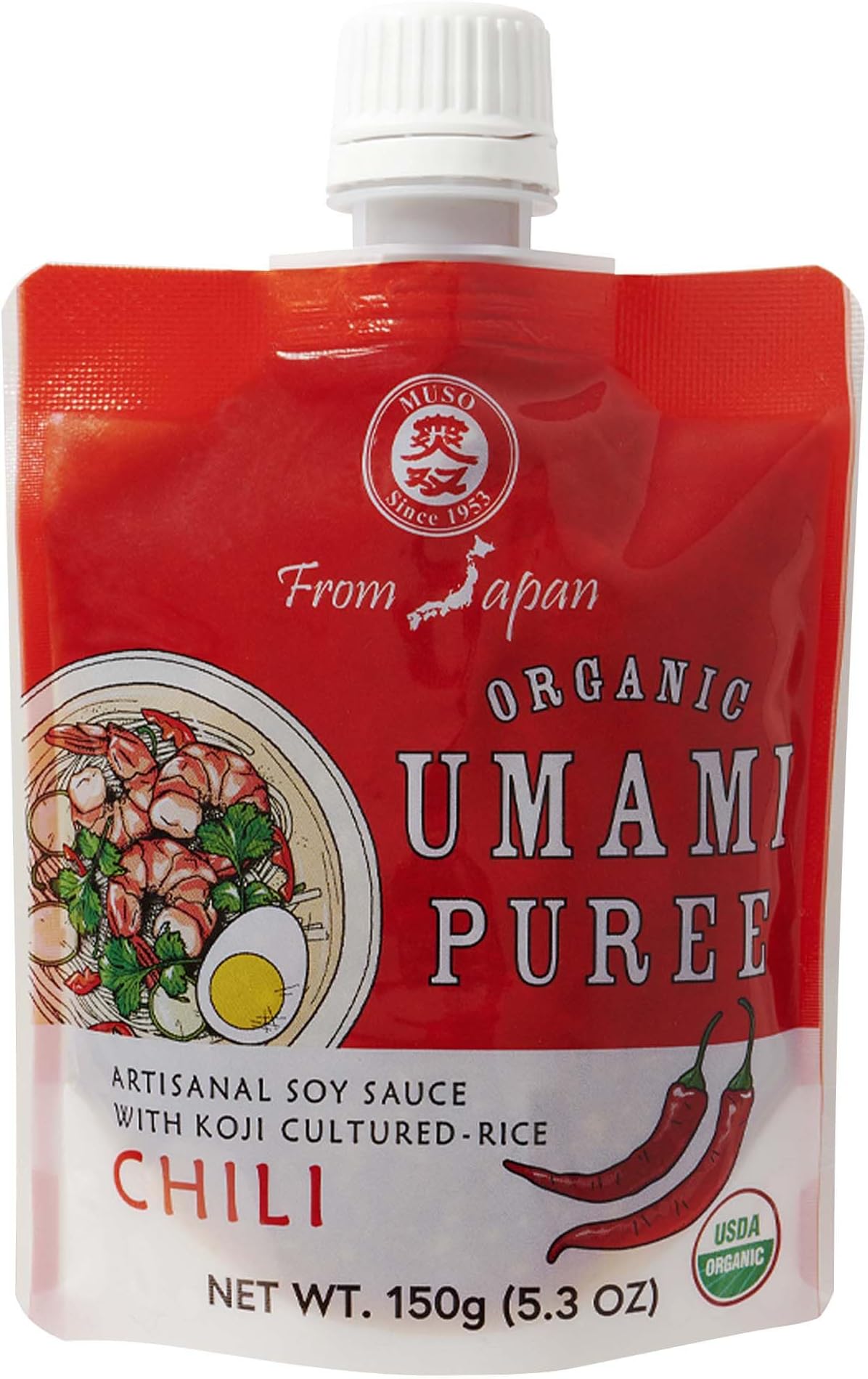 Muso From Japan Organic Umami Puree Chili, 5.2 Ounce