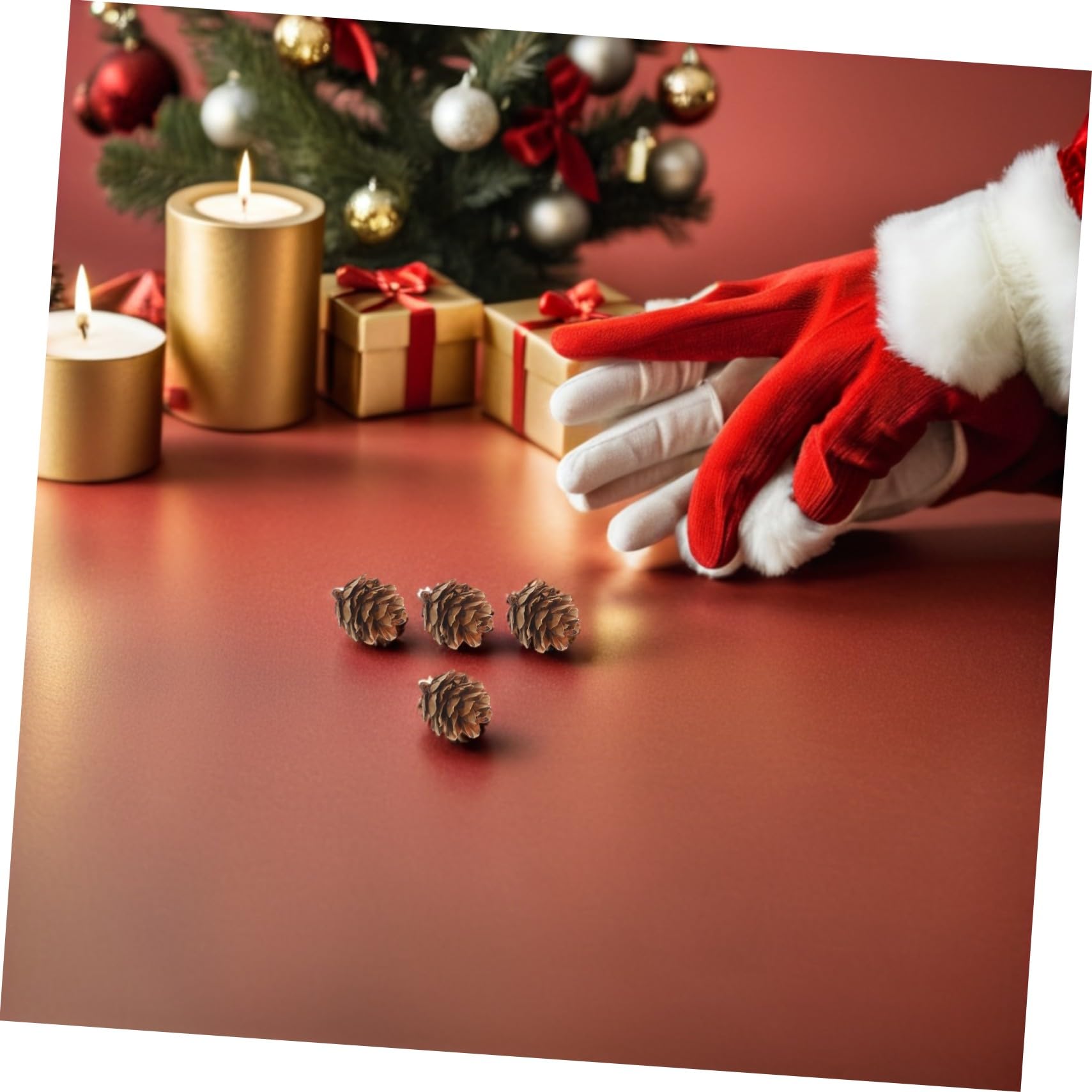 Kleine Tannenzapfen für Weihnachtsdeko Naturmaterial zum Basteln Tischdekoration und Vase Festive Ornaments für Christbaum und Wohnzimmer