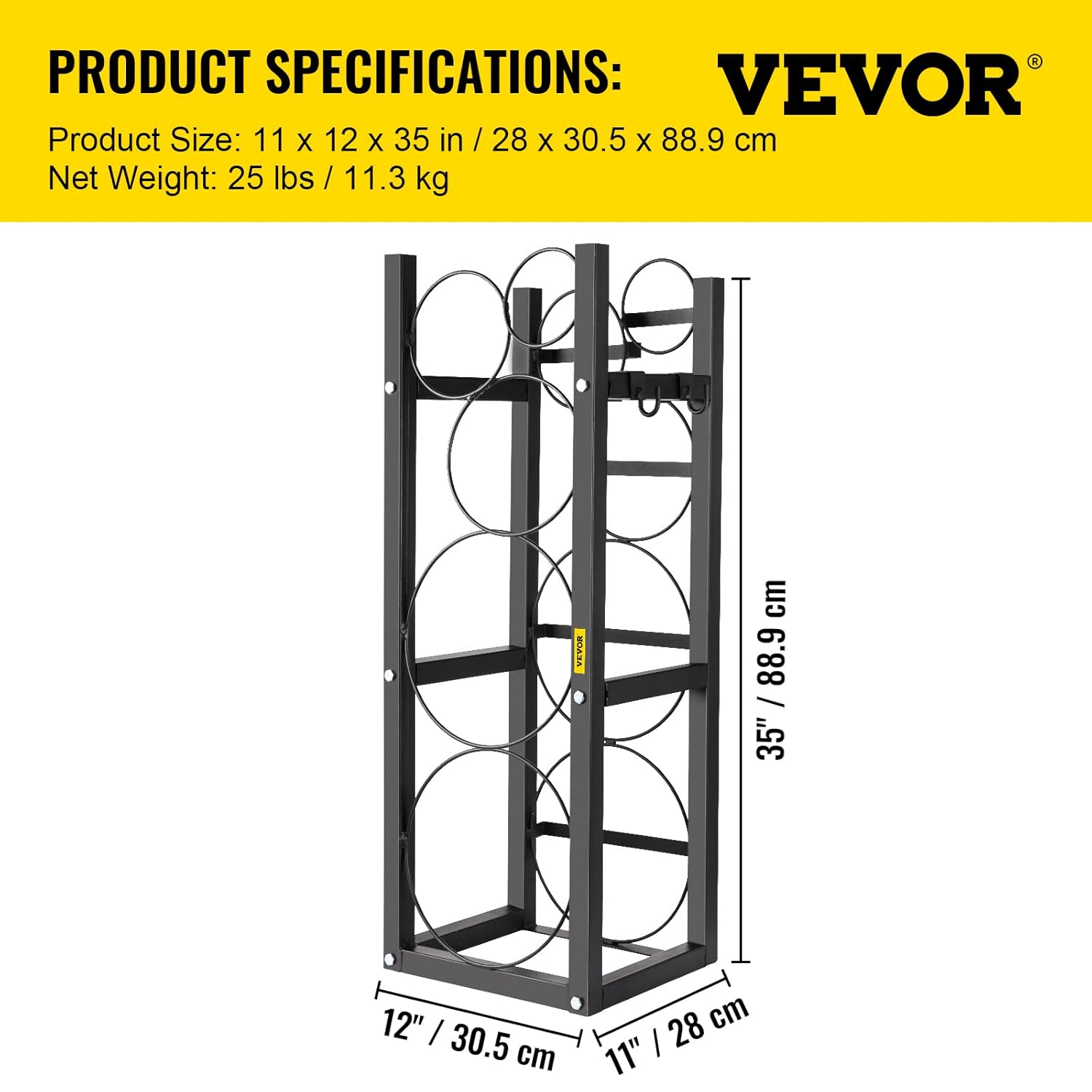 BestEquip Refrigerant Tank Rack with 2-30lb and Other 3 Saving Space Cylinder Tank Rack 35x13x14-inch Refrigerant Cylinder Rack Gas Cylinder Racks and Holders for Gas Oxygen Nitrogen Storage