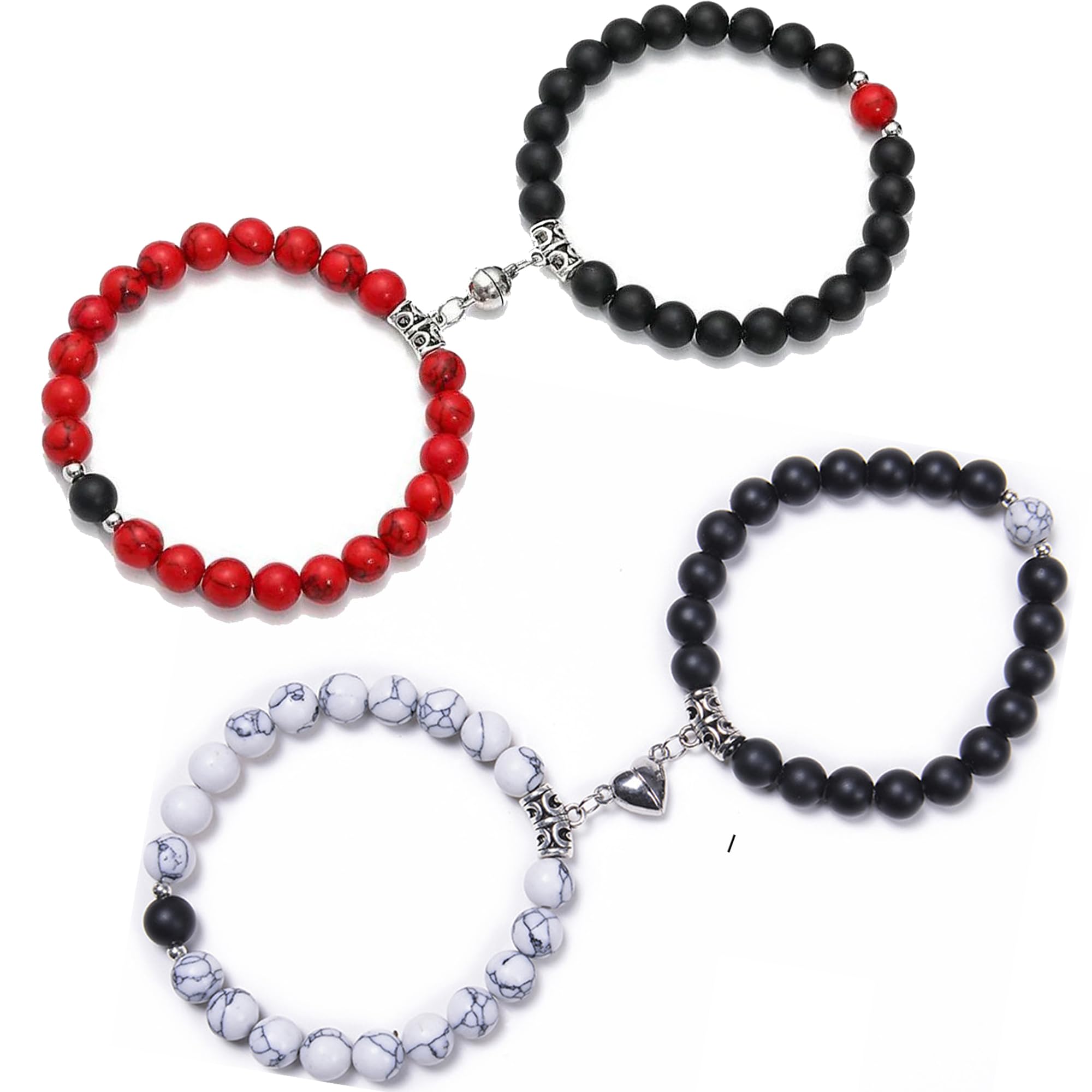 Fashion Frill Stylish Couple Bracelet For Women Men Beads Magnetic Couple Bracelets For Women Men Boys Friendship Band Wrist wear Bracelet Set Pack of 2 (B0CCJN9KFX) Amazon Price History, Amazon Price Tracker