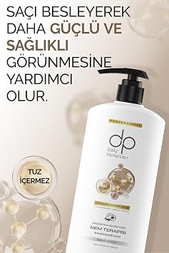 dp Daily Perfection Hindistan Cevizi Yağı Özlü Şampuan 800 ml - Kuru ve Yıpranmış Saçlar İçin Yoğun Nemlendirici, Onarıcı ve Elektriklenme Karşıtı Bakım