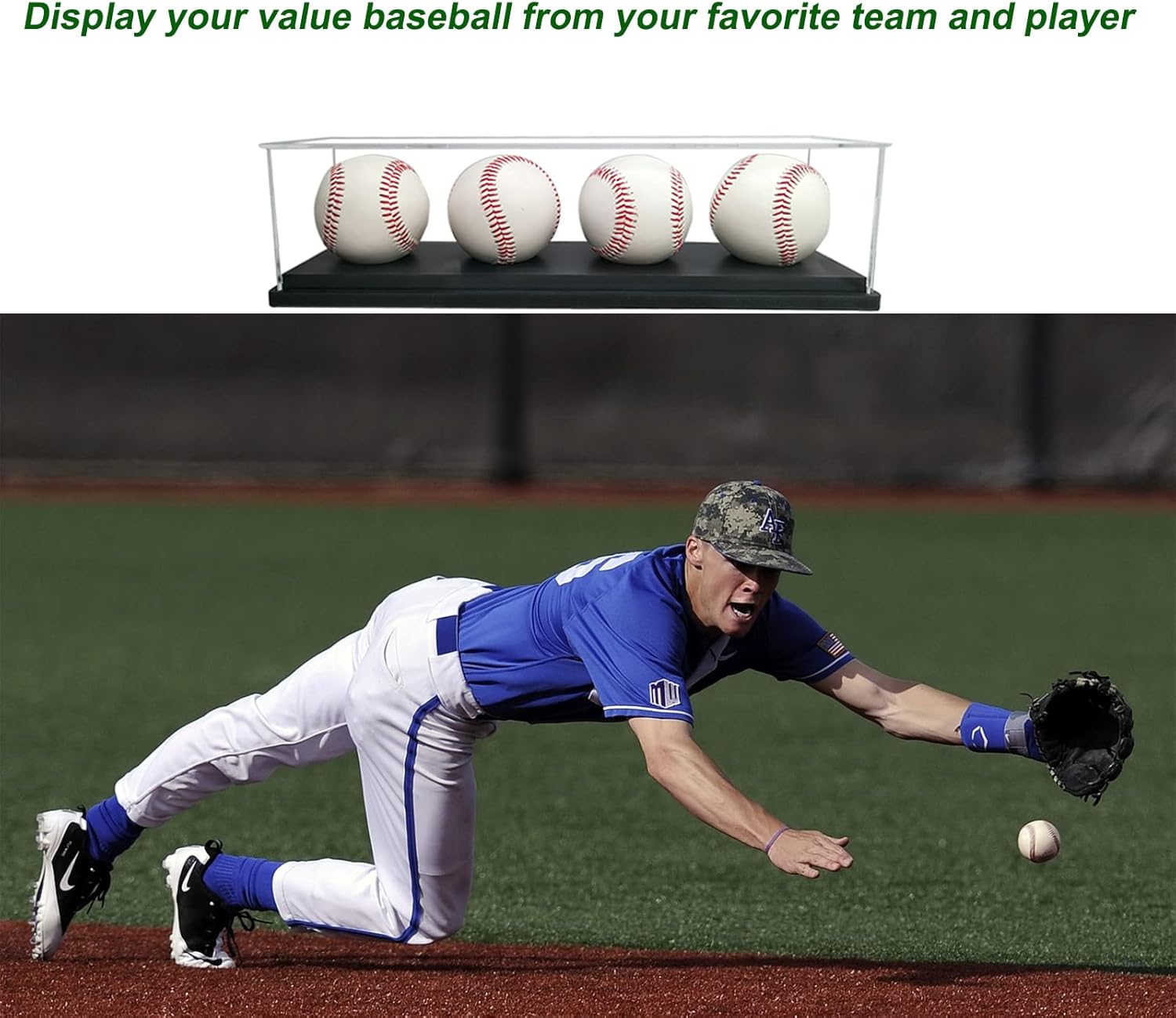 Baseball Display Case for 4 Pack in one,Baseball Holders for Balls Display,Acrylic Baseball Stand Storage ,Memorabilia Display Case for Tennis Ball,Lacrosse Ball,Bocce Ball