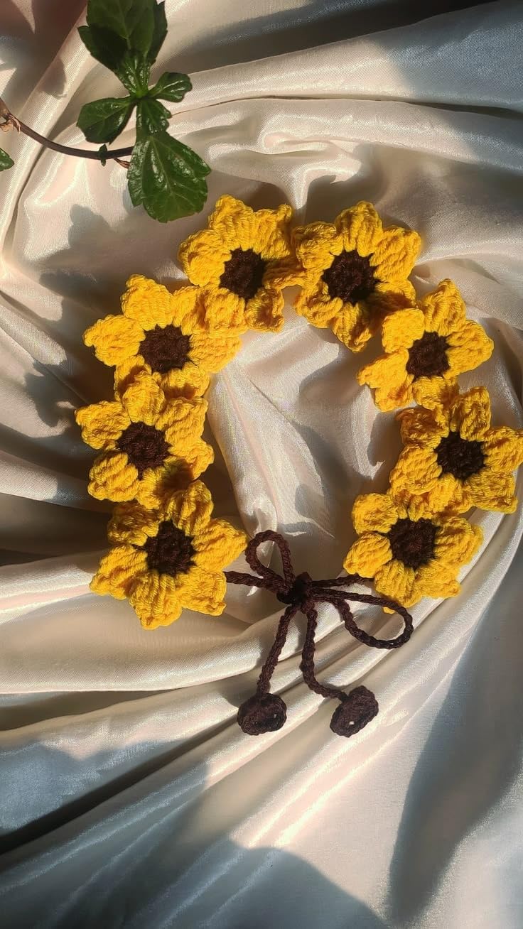 Crochet Knitted Flower Hair Band for Girls | Handmade Floral Headband | Soft Yarn Hair Accessory for Kids, Teens & Women | Perfect for Casual & Festive Look (SUN BAND) Crochet Knitted Flower Hair Band for Girls | Handmade Floral Headband | Soft Yarn Hair Accessory for Kids, Teens & Women | Perfect for Casual & Festive Look (SUN BAND)