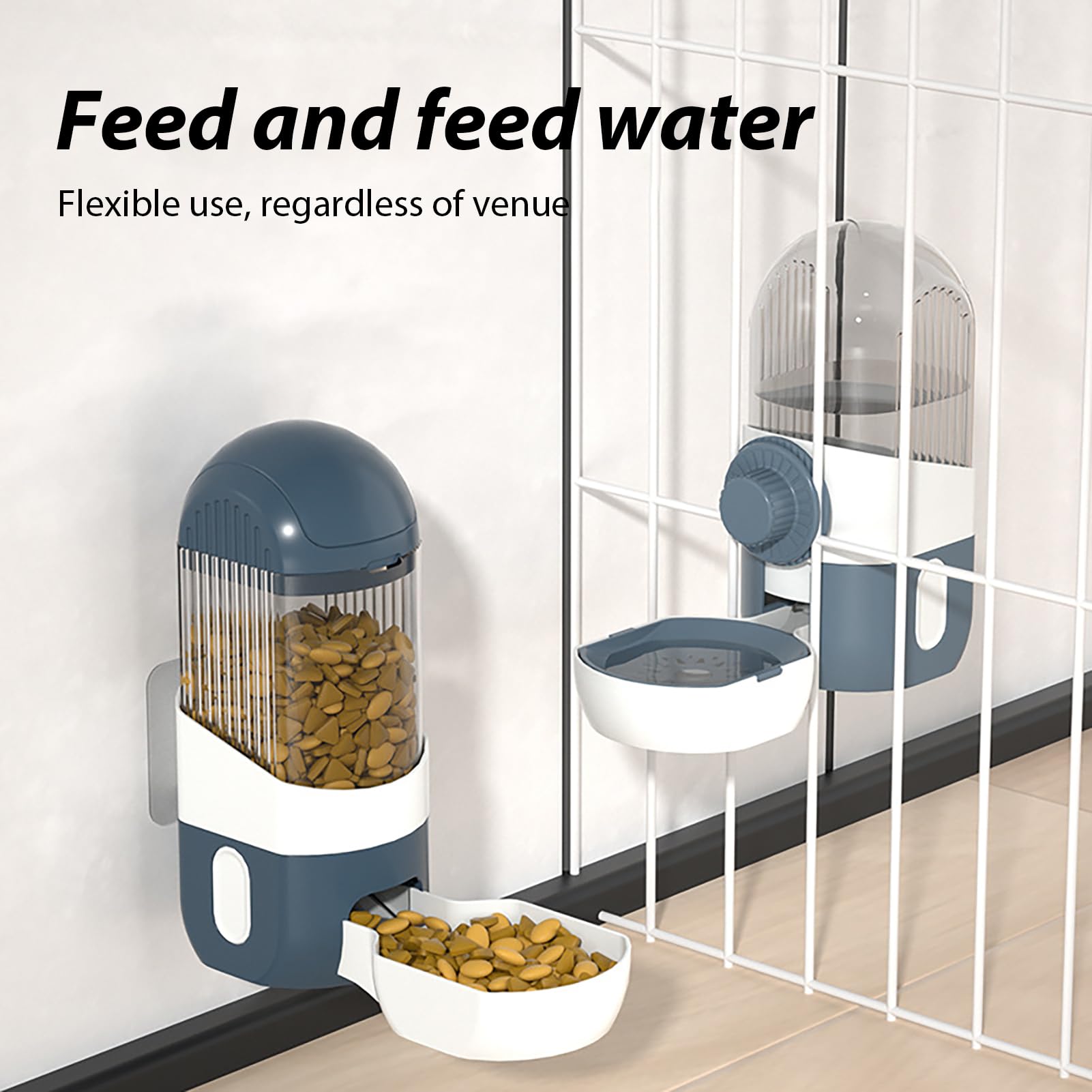 Comedero automático para gatos, bebedero automático 2 en 1, agua de gravedad para gatos, jaula extraíble, cuenco de comida para mascotas, cuenco de comida para perros y agua, sin derrames, para gatos,