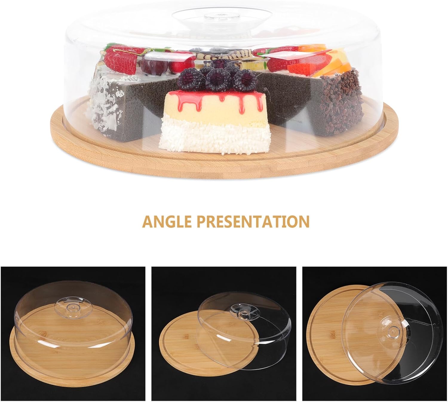 Beavorty Butter Dish with Lid, round Cheese Storage Box 28x28x9.1cm, Snack Tray and Refrigerator Butter Keeper for Home Kitchen