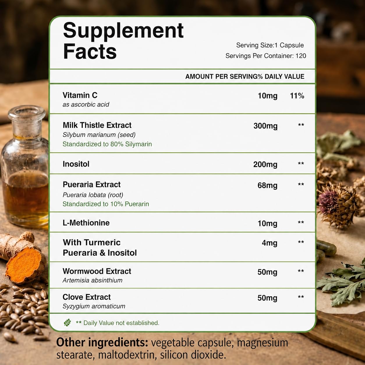 10-IN-1 Milk Thistle Liver Support Supplement, 120 Capsules — Amazon image 2