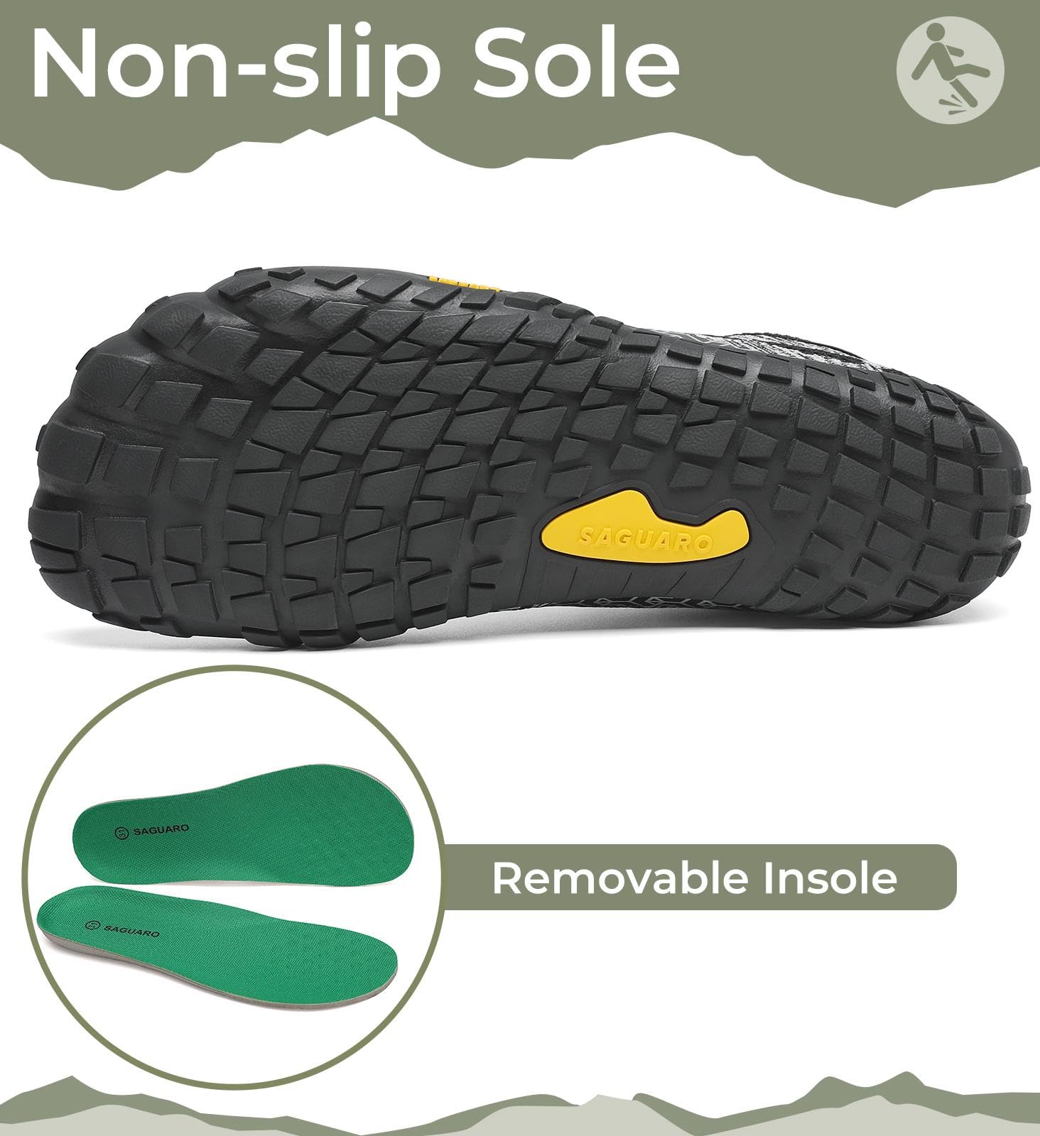 SAGUARO Scarpe Barefoot Minimaliste Uomo Scarpe da Trail Trekking Scarpette da Scoglio