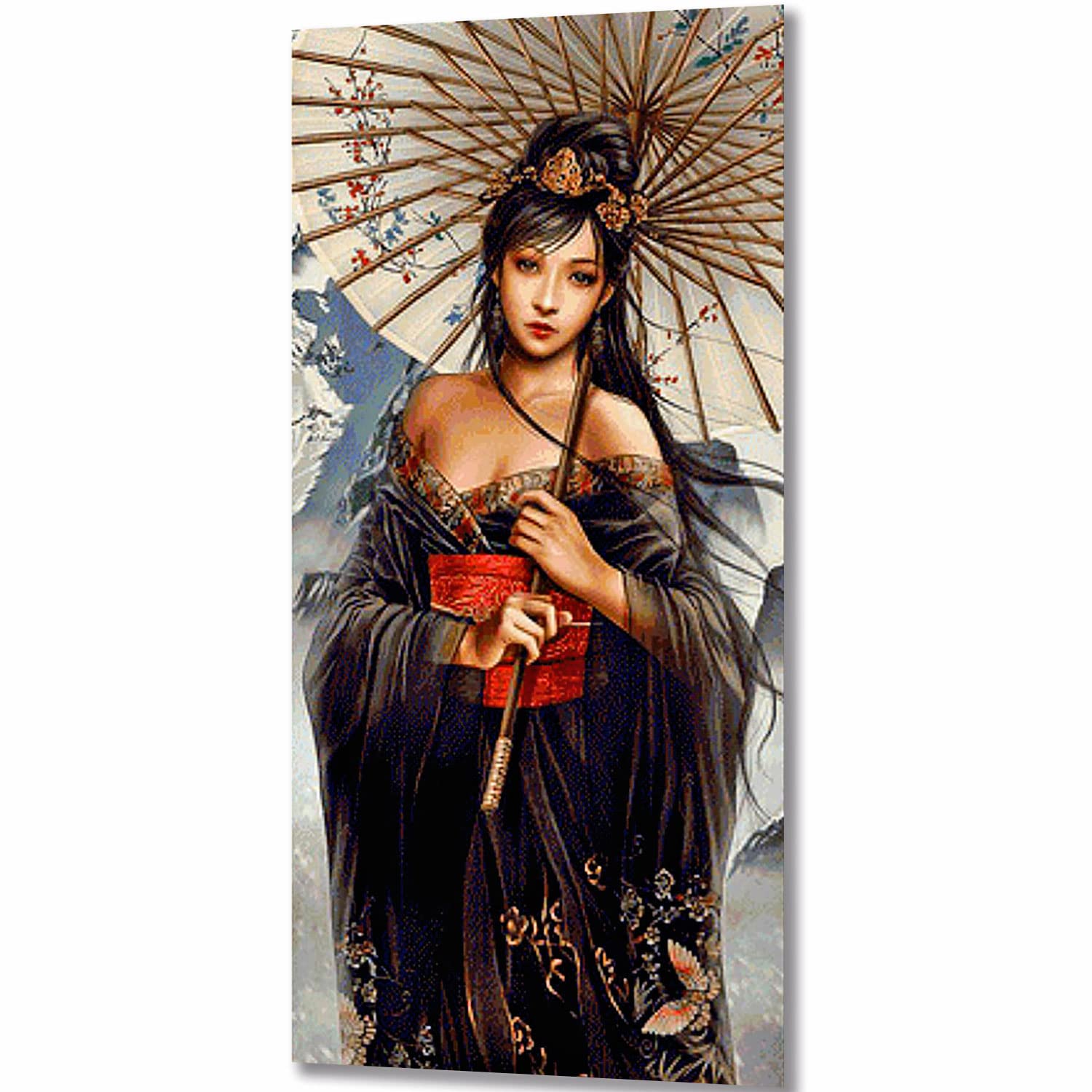 ZGmaxCL Diamond Painting 5D Grande Pintura Diamante Geisha Japonesa Decoracion Salon Cuadros Manualidades para Adultos 150x60cm