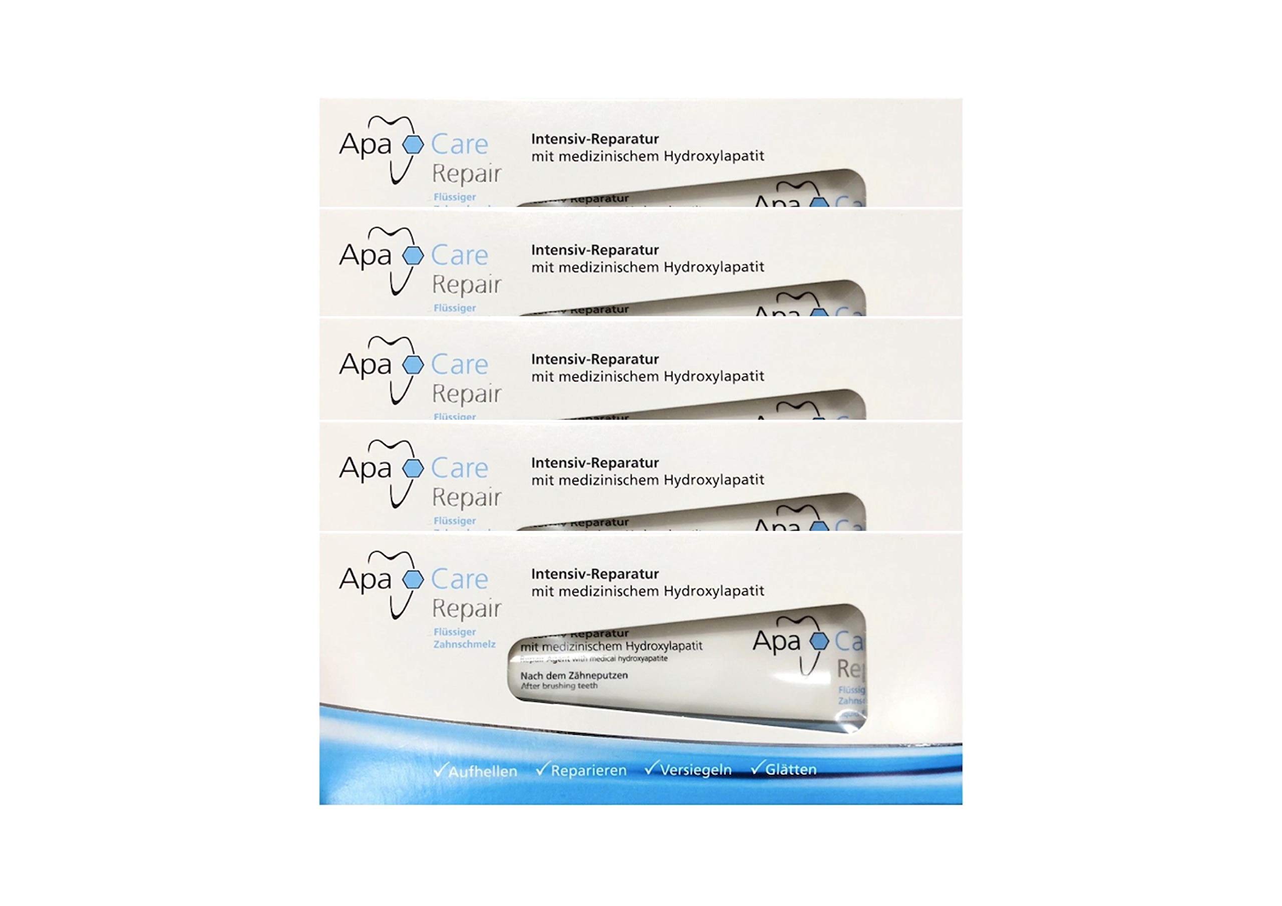 5x ApaCare Repair Intensiv-Reparatur Gel Zahncreme 30ml