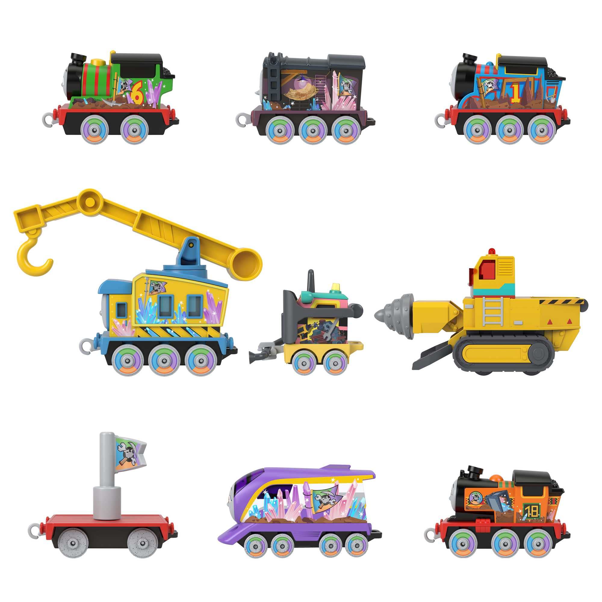 Thomas & Friends Thomas et ses amis Coffret Le Mystère de la Montagne du Mirador, trains miniatures et accessoires, coffret 10 pièces, Jouet Enfant, Dès 3 ans, HMC25