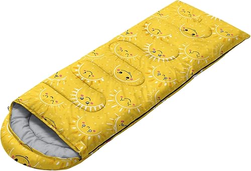 Miniatura 2 de Saco de dormir para niños y niñas, estampado de sol de dibujos animados, ligero, cálido, portátil, para interiores y exteriores, impermeable,