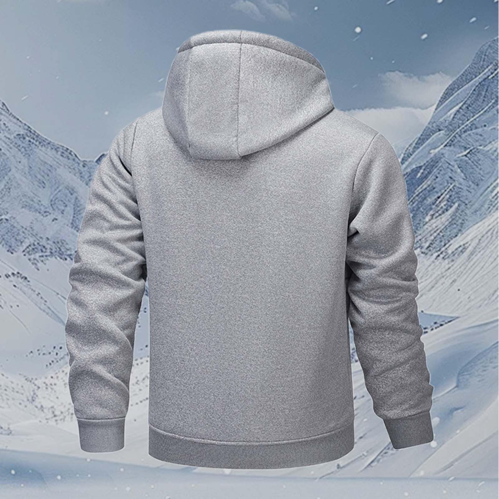 Générique Męska bluza z kapturem bawełniana bluza z kapturem kangur bluza z kapturem ciepła gruba podszewka polar wygodna jesienno-zimowa sport A115