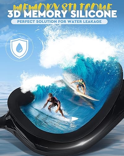 Miniatura 5 de Gafas de natación, antivaho y UV, gafas de natación transparentes, gafas de natación a prueba de fugas para adultos, hombres y mujeres
