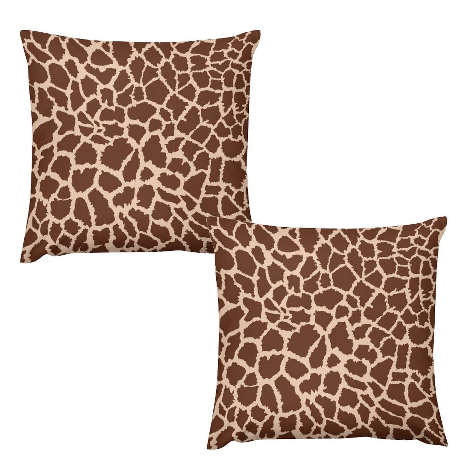 Nitmbi Fur Pillow Covers Set of 2, Wild Animal Giraffe Print Throw Pillow Covers 16x16 Inches Cotton Square Pillow Cover Set for Couch Bed Living Room