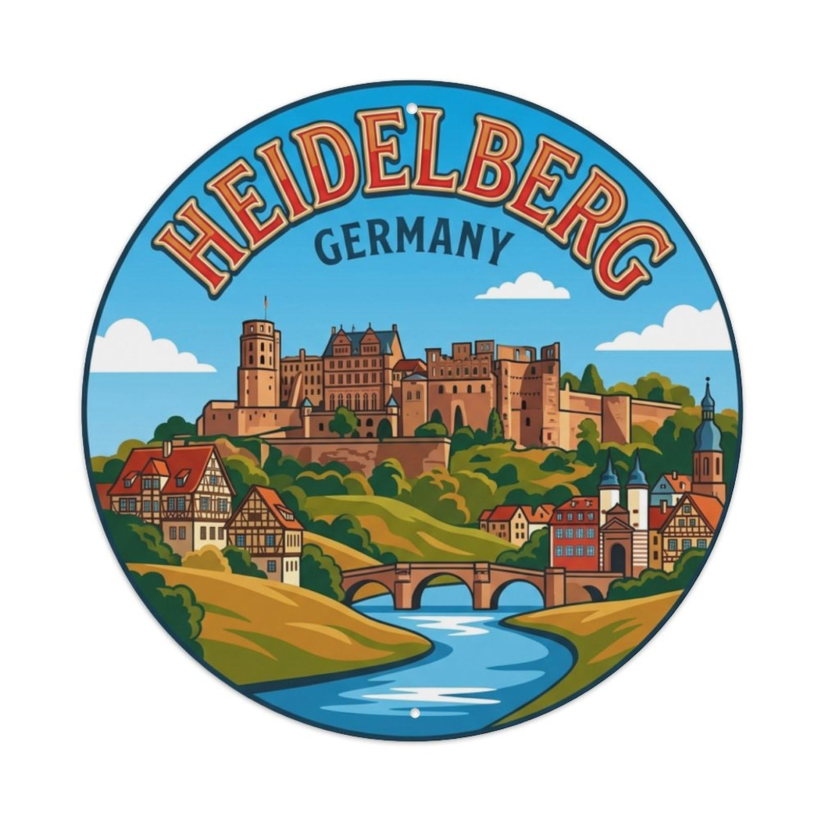 Galvaxio Style Vintage Travel Germany Heidelberg Metal Tin Sign