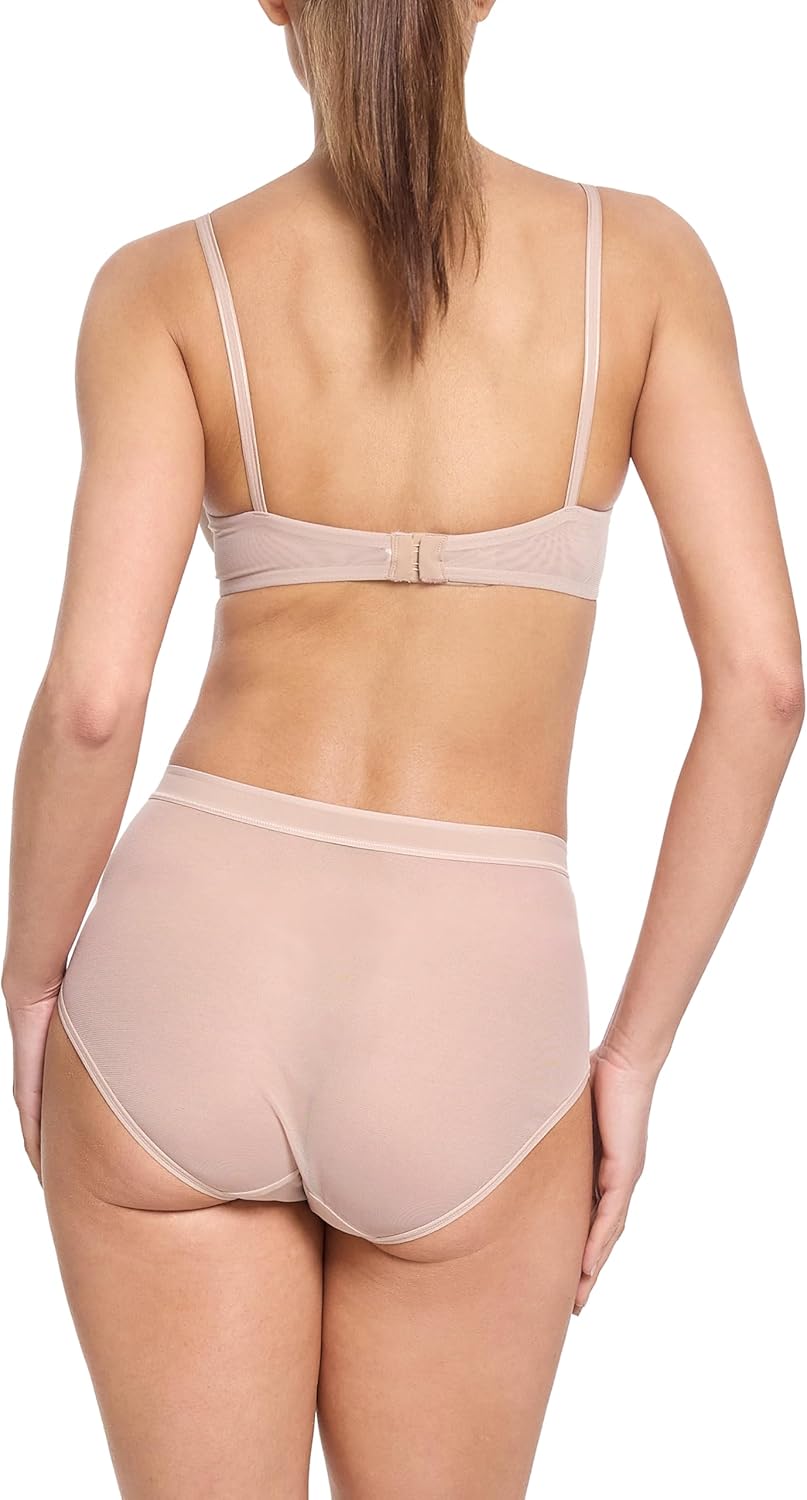 hanky panky - Mesh High Cut French Briefs (3 pack) | High Waisted Underwear, Sheer Lingerie in Chai or Black | Sizes XS-XL
