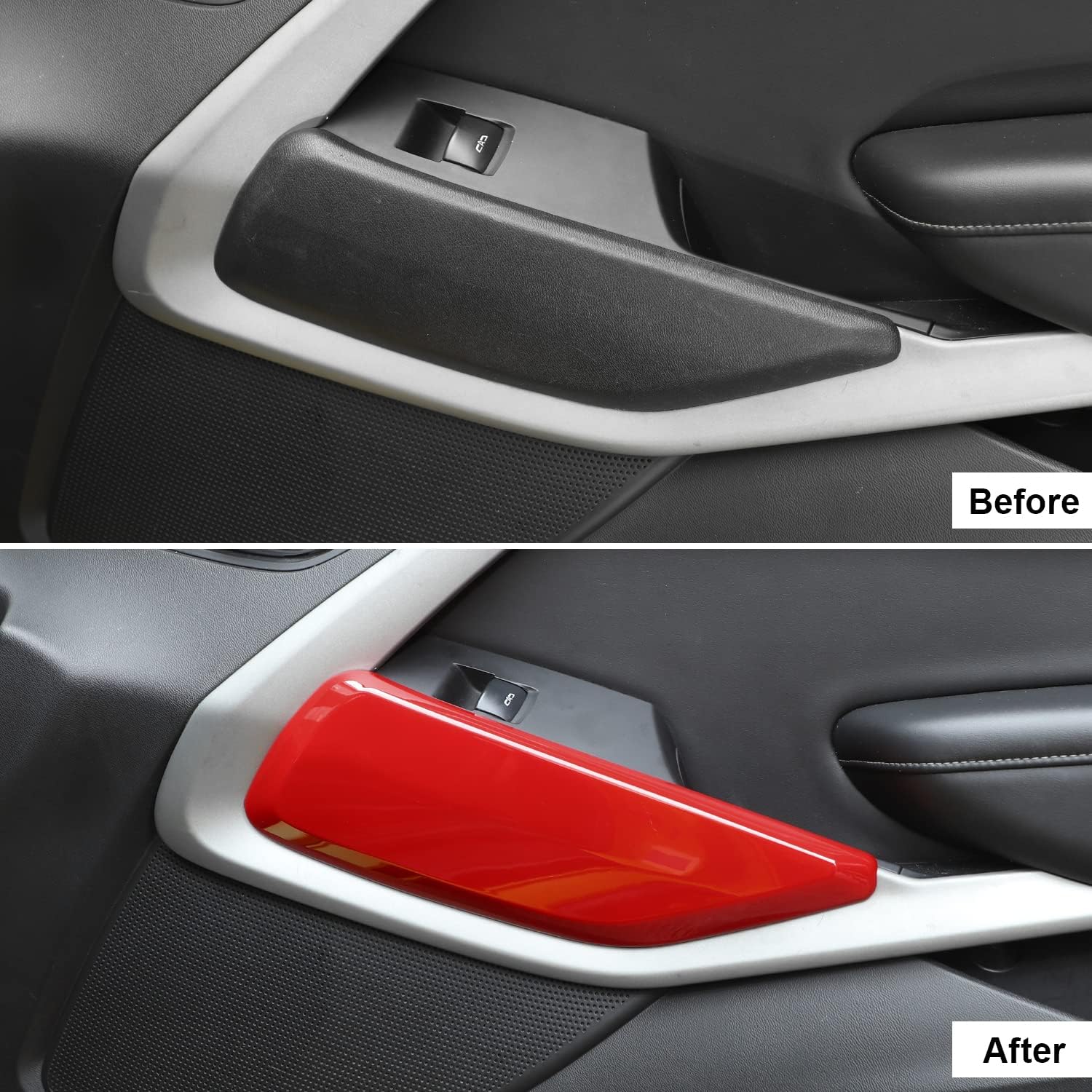 CheroCar Compatible with Camaro Door Decor Trim Panel InteriorAccessories Compatible with 2016-2022 Chevrolet Camaro,Red