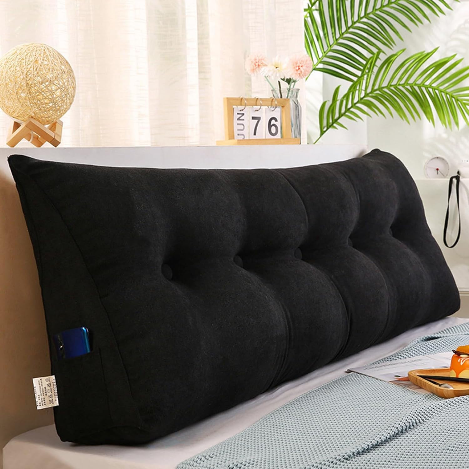 Wnrll 02 ,100X20x50cm, Pillow Reading Backrest Cushion Triangular Wedge Pillow Headboard Reading Backrest Cushion Headboard Bolster