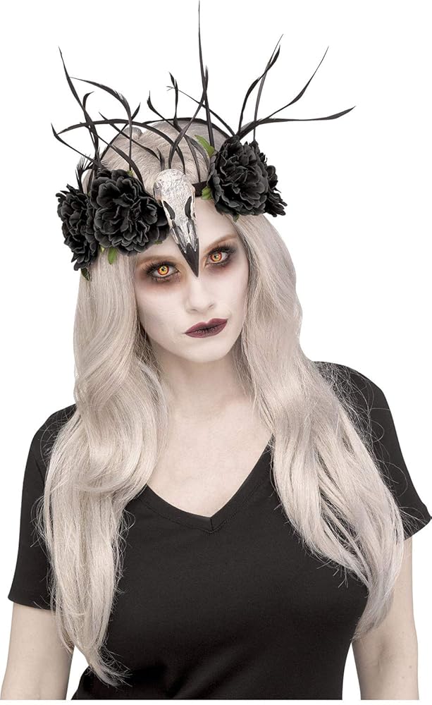 Amazon.com: Zombie Raven Mistress Black Floral Headband