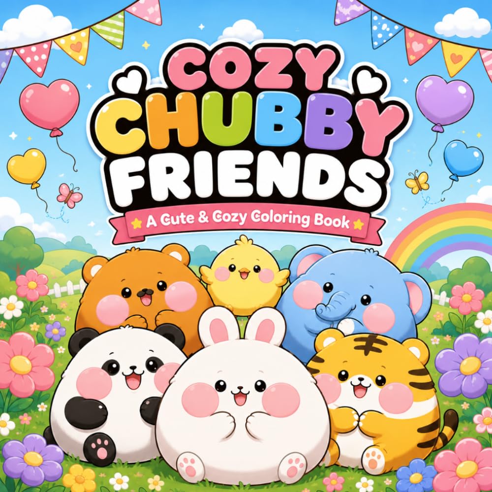 COZY CHUBBY FRIENDS: A Cute & Cozy Coloring Book
