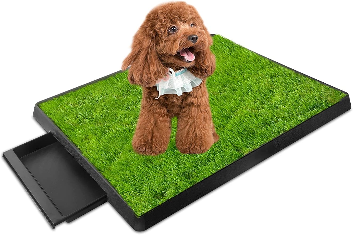 Dog Litter Box, Artificial Grass for Dogs Potty with Tray, Fake Grass Patch for Dogs Indoor and Outdoor Use, Puppy Training Pad, Best for Medium and Small Dog, by GPCT