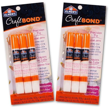 Elmers Craft Bond Glue Pen Value Pack -- Set of 6 Glue Pens (Presicion Tip, Clear, 2.12 Oz Total)