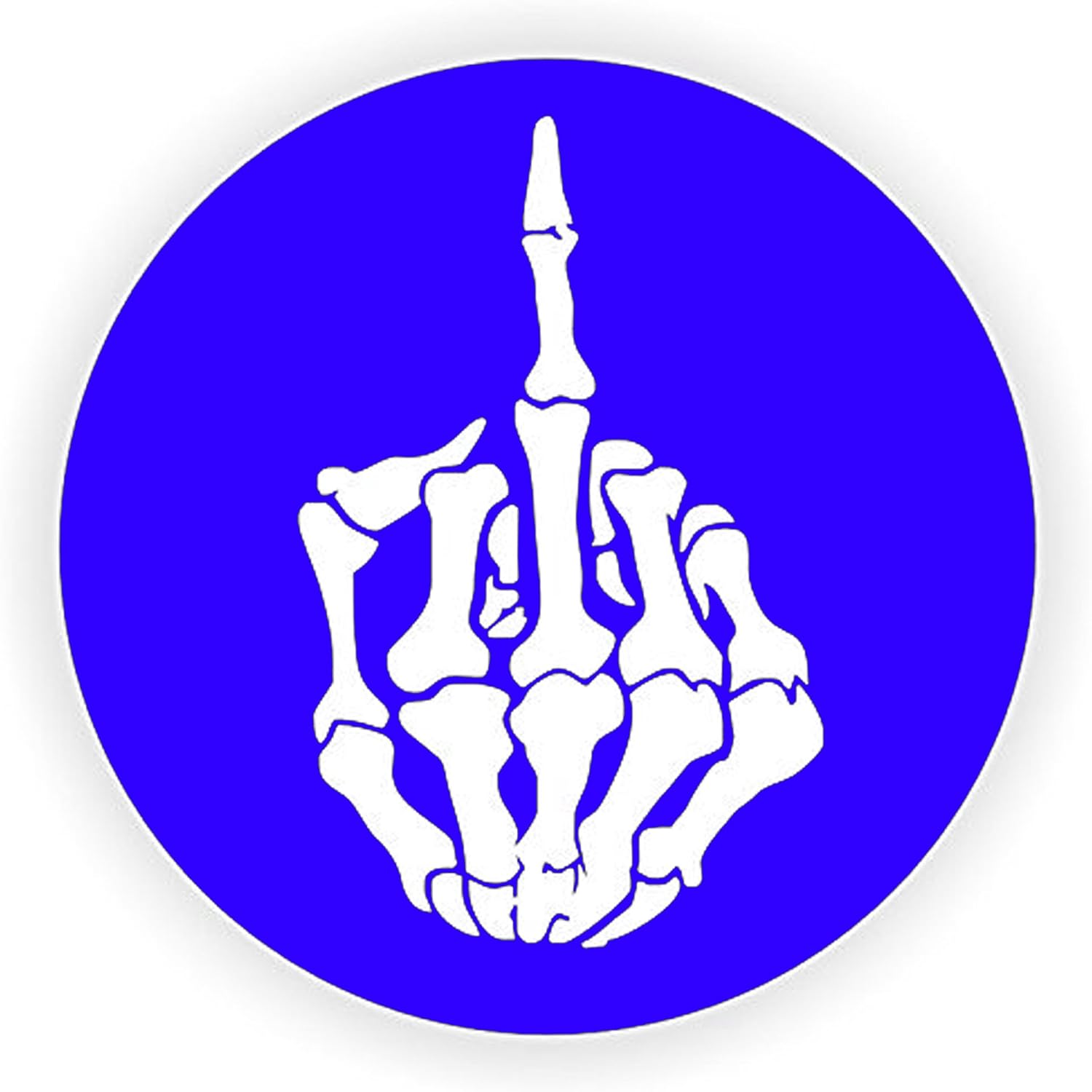 StickerDad® (3 Pack) F*CK You Middle Finger Circle Vinyl Hard Hat Helmet Decal - Size: 2" Round Color: Blue/White - Hard Hat, Helmet, Windows, Walls, Bumpers, Laptop, Lockers, etc.