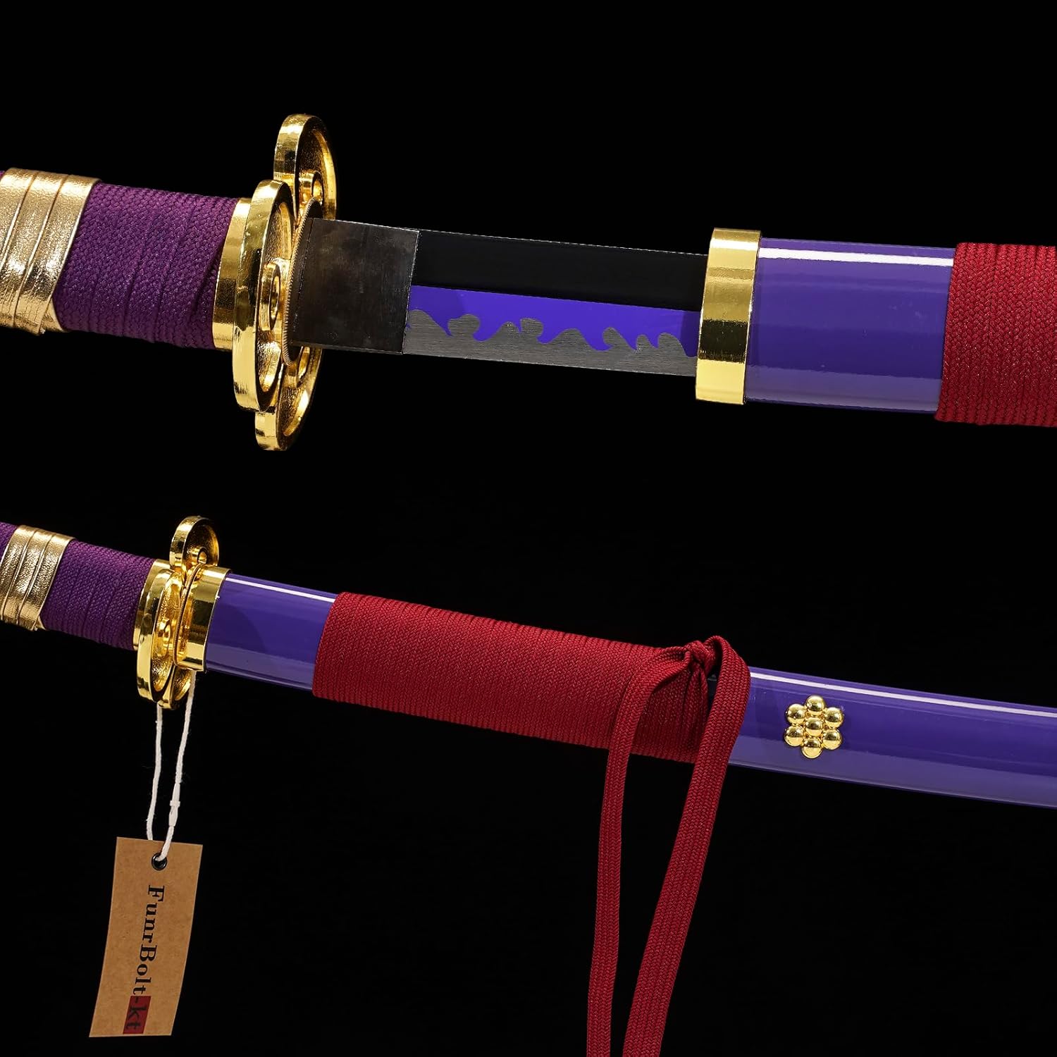Purple Enma Zoro Sword,1095 high Carbon Steel 41" Katana Sword,Full Tang Samurai Swords Weapon Prop Collection Gift - Image 5