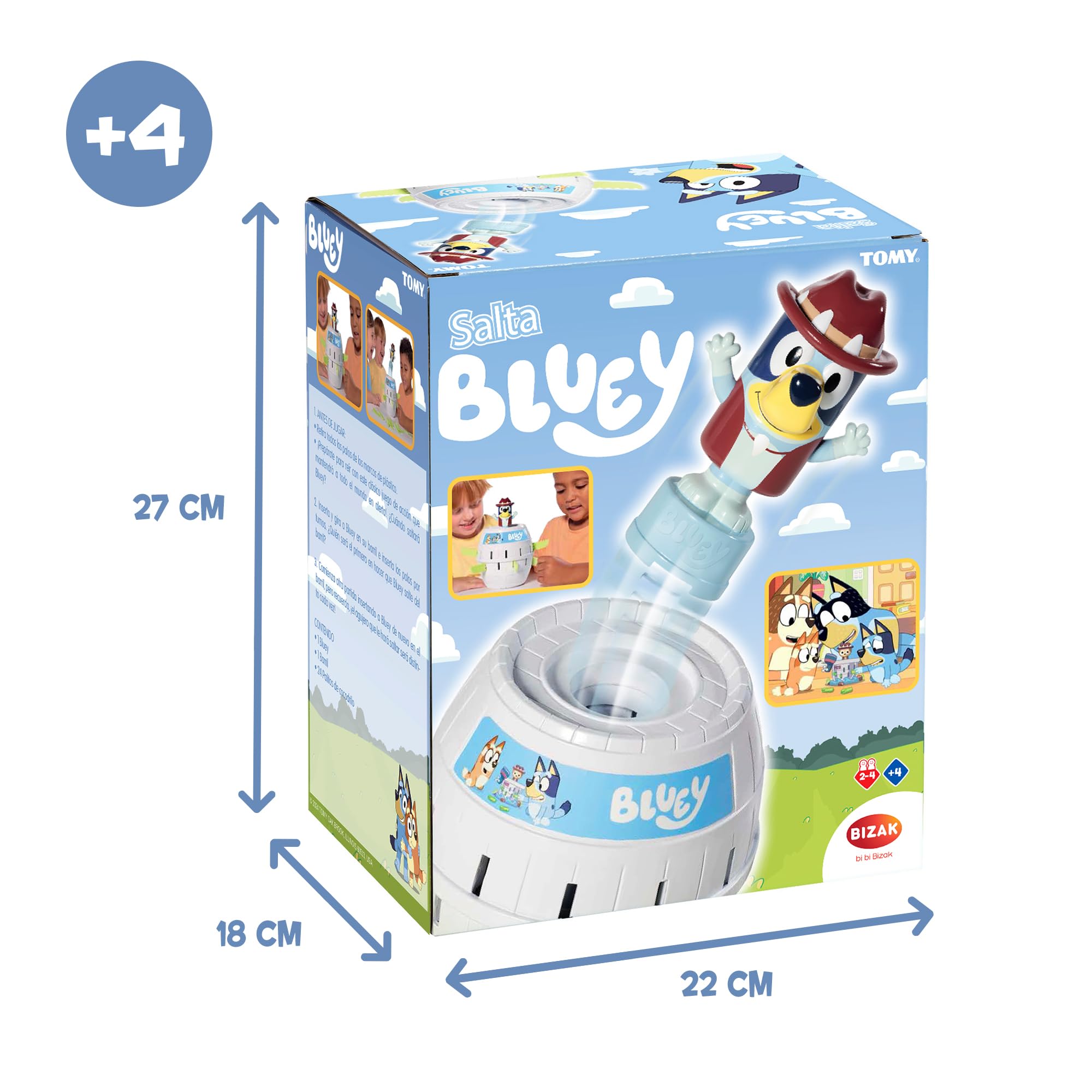 Bizak Salta Bluey, Jeu de société familial inspiré du saut pirate avec des dessins animés Bluey, pour 2 à 4 joueurs, pour garçons et filles à partir de 4 ans (30693659)
