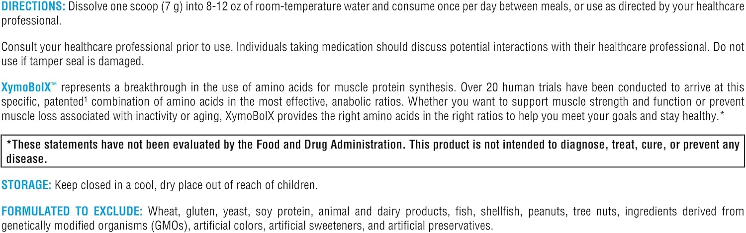XYMOGEN XymoBolX - Amino Acids - BCAA Powder to Support Muscle Recovery - L-Arginine, L-Leucine, L-Methionine & L-Tryptophan - Gluten-Free, Vegan & Non-GMO - Lemon Flavor - 30 Servings