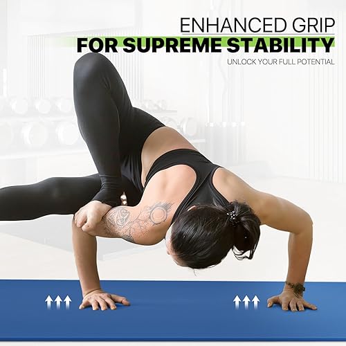 Miniatura 5 de Yoga Mat 11mm Extra Thick TPE Pilates Mat 73"L x 32"W, Non-Slip, Odorless & Tear-Resistant with Carrying Strap, Unisex Design for Home Gym, Floor