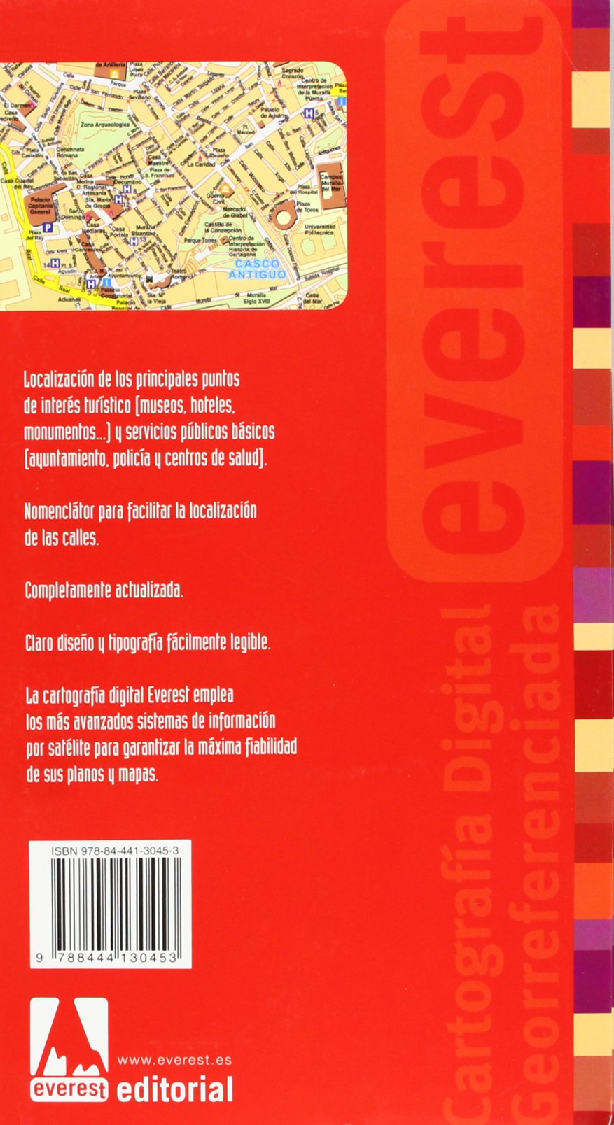 Plano callejero de Cartagena con mapa de carreteras de la Región de Murcia (Planos callejeros / serie roja)