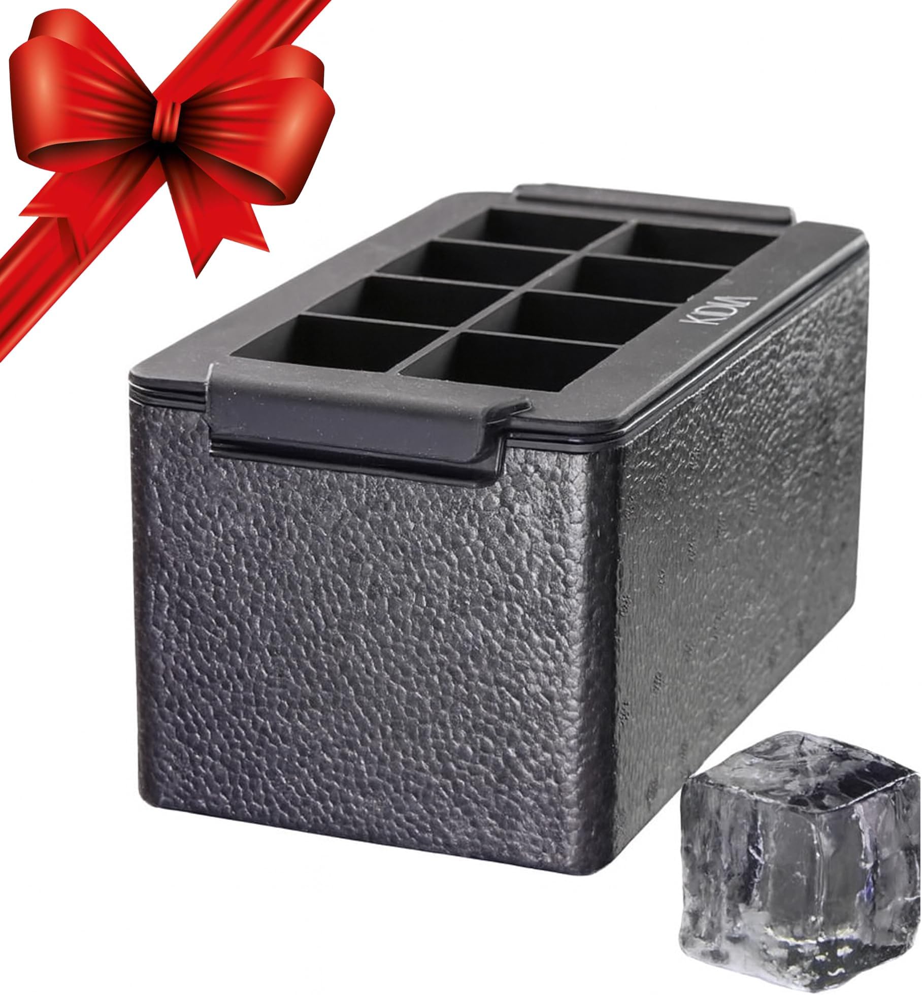 Kidia Transparent Silicone Ice Cube Tray, Crystal Clear, Designer Ice Mould for Cocktails, Bartending, Barista, Bartender, Ice Cube Maker (5 x 5)