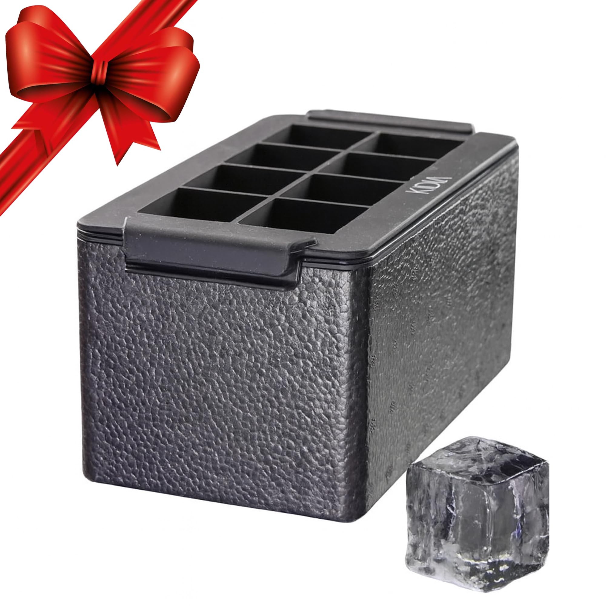 Kidia Transparent Silicone Ice Cube Tray, Crystal Clear, Designer Ice Mould for Cocktails, Bartending, Barista, Bartender, Ice Cube Maker (5 x 5)