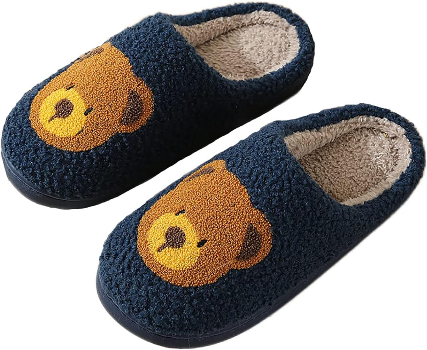 Women's Men's Cute Frog Slippers Fuzzy Memory Foam Kawaii Cartoon Animal Slippers Winter Warm Fluffy Shoes