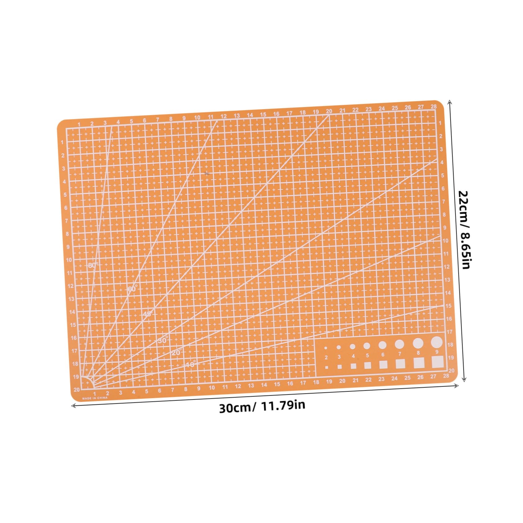 KONTONTY Double-sided Cutting Mat for Sewing Crafts A4 Size Nonslip Surface Grid for Precise Cutting