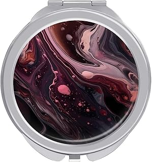 Marble Pattern Travel Makeup Mirror Portable ...