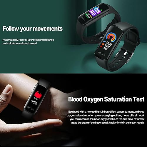 Miniatura 4 de Reloj de seguimiento de fitness, reloj de seguimiento de salud con podómetro, rastreador de actividad y relojes inteligentes con frecuencia