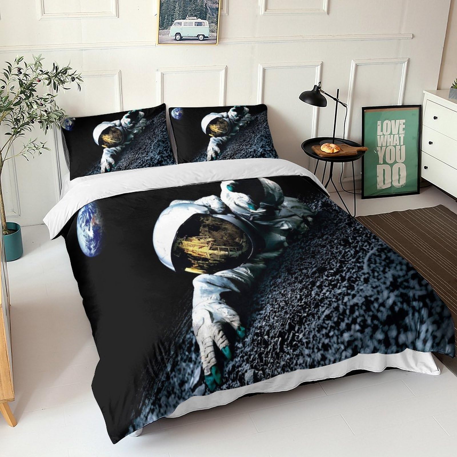 Ensemble de literie space galaxy 3D cadeau idéal science-fiction pour ados et enfants