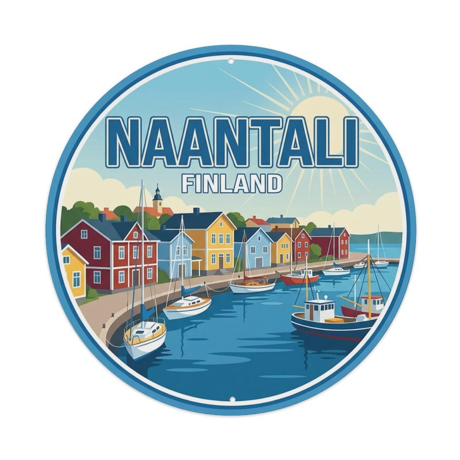 Galvaxio Style Finland Retro Travel Naantali Metal Tin Sign