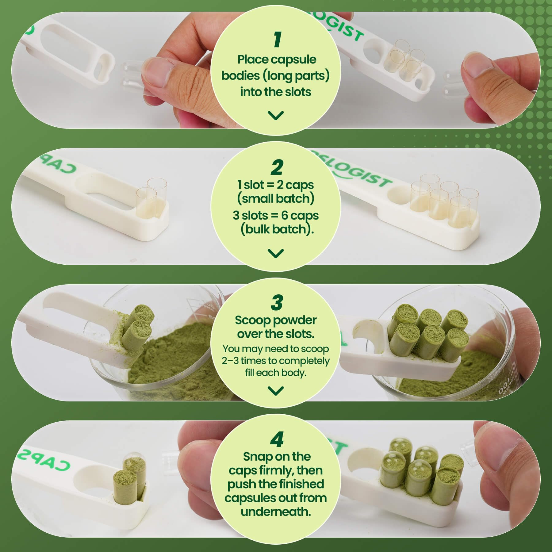 Capsule Filling Scoop for Size 2, Pill Filler Kit with Brush — Amazon image 3