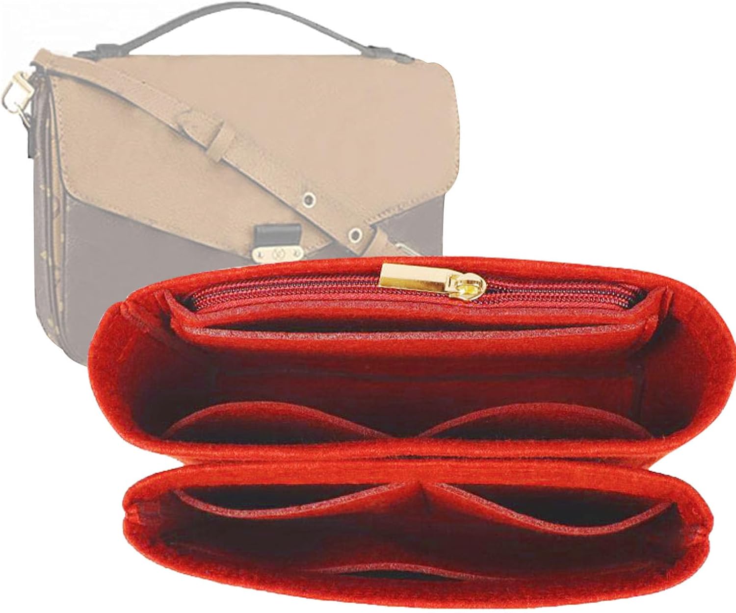Lckaey Purse Organizer for pochette voyager insert Metis Tassel messenger bag pochette m é tis insert 2084red