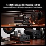 Fosi Audio GR70 Tube Headphone Amp Preamp, Authentic Tube-Amplification with Vacuum 5654W*2 & 6AC7*2, Mini HiFi Preamplifier for Home Audio, 3.5mm & 6.35mm Jacks Supporting 16-300 ohms Impedance