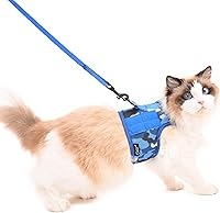 Vista 15 de Arnés de gato con correa, ajustable para gatos, chaleco acolchado para gatos, Black Plaid