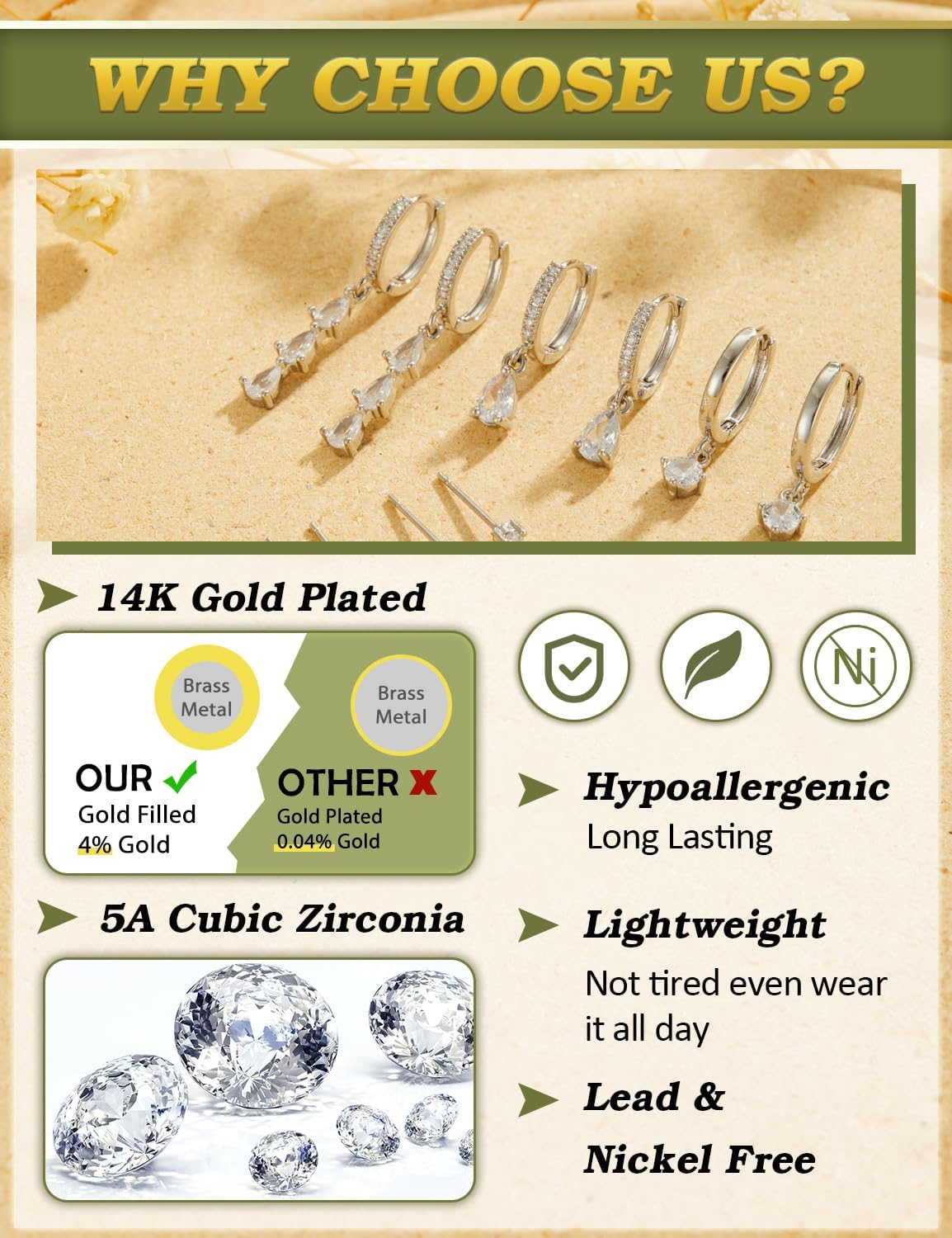 Small Gold Hoop Earrings for Women Hypoallergenic 14K Gold Plated Stud Huggie Earring Sets for Multiple Piercing Dainty Cute Earring Stacks Cartilage Studs Trendy Gold Jewelry Gifts - Image 5